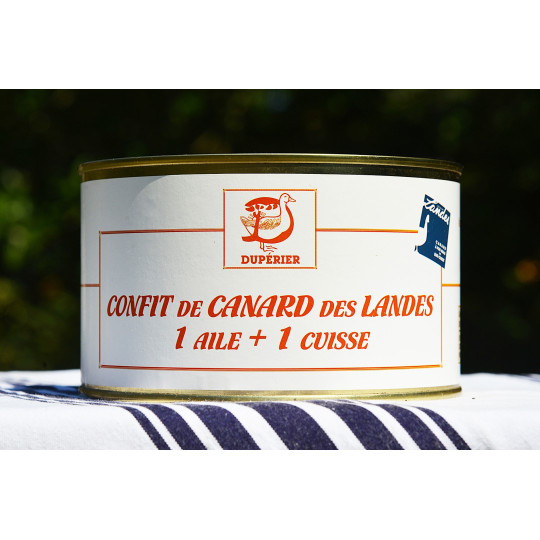 CONFIT DE CANARD GRAS DES LANDES 1 AILE + 1 CUISSE