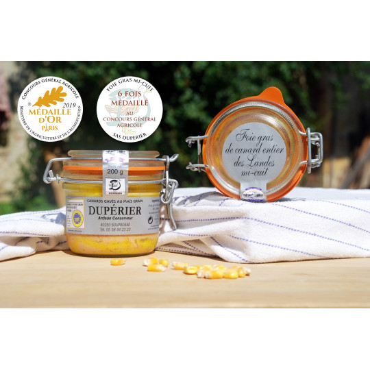 FOIE GRAS DE CANARD ENTIER MI-CUIT DES LANDES (bocal)